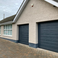 Double garage with sectional garage doors Holywood