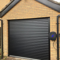 roller door of a separate garage
